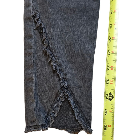 FRAME Denim 28 Gray Quinby Le High Skinny Crop Double Triangle Raw Hem Jeans - Picture 7 of 8